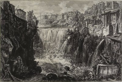 Ansicht der großen Kaskade in Tivoli, 1766 von Giovanni Battista Piranesi